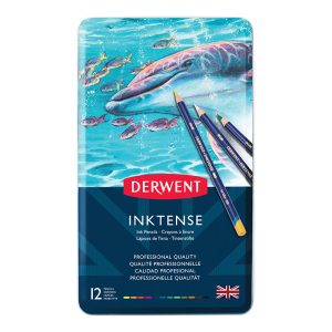 foto di Matite Colorate acquerellabili Inktense – set da 12 – DERWENT