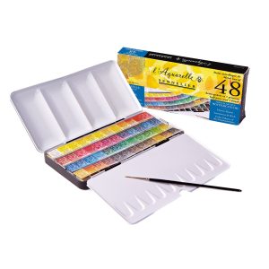 foto di Acquerello 48 mezzi godets extra-fine + pennello - SENNELIER