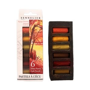 foto di Set da 6 mezzi Pastelli morbidi “à l'écu” - colori Autunno - SENNELIER
