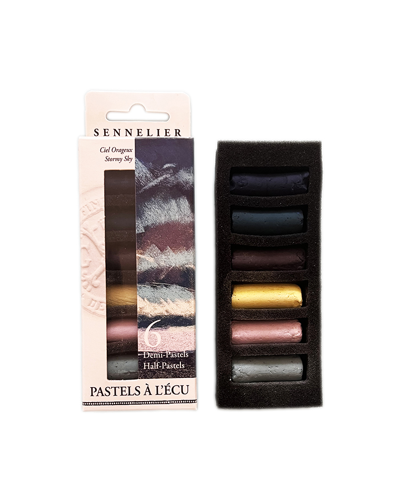 03PS foto di Set da 6 mezzi Pastelli morbidi “à l'écu” - Cielo in Tempesta - SENNELIER