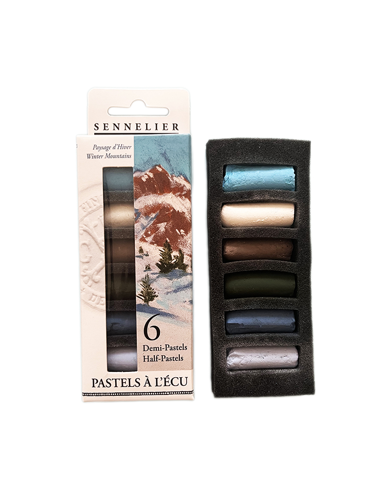 07PS foto di Set da 6 mezzi Pastelli morbidi “à l'écu” - Paesaggio Invernale - SENNELIER