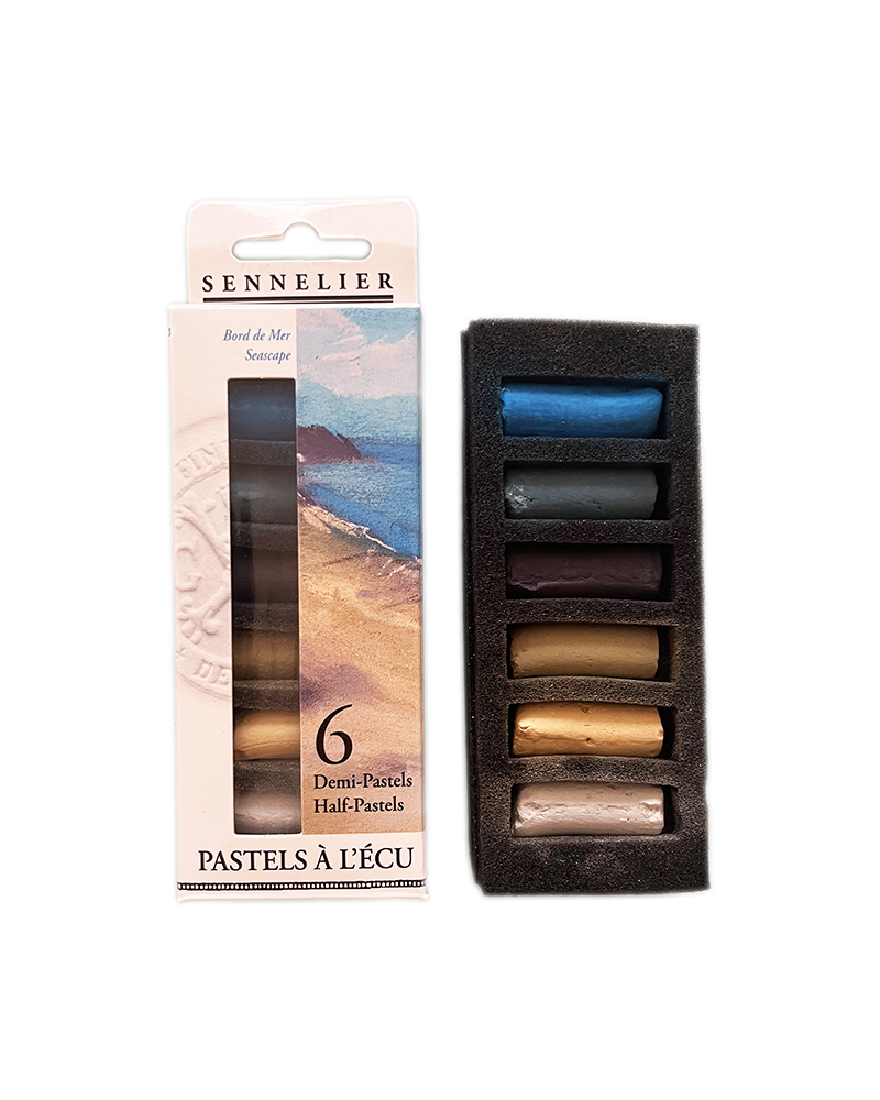 09PS foto di Set da 6 mezzi Pastelli morbidi “à l'écu” - Colori del Mare - SENNELIER