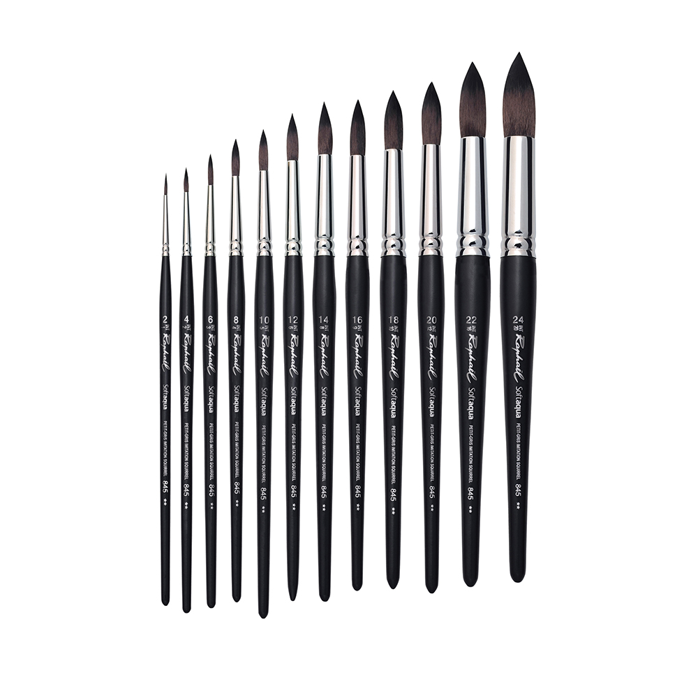 845-Echelle1 ps foto di Pennelli per acquerello Softaqua Serie 845 tondo – RAPHAËL