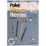 Blocco Paint ON "Blu denim" - 250 g/m² - multi tecnica - CLAIREFONTAINE