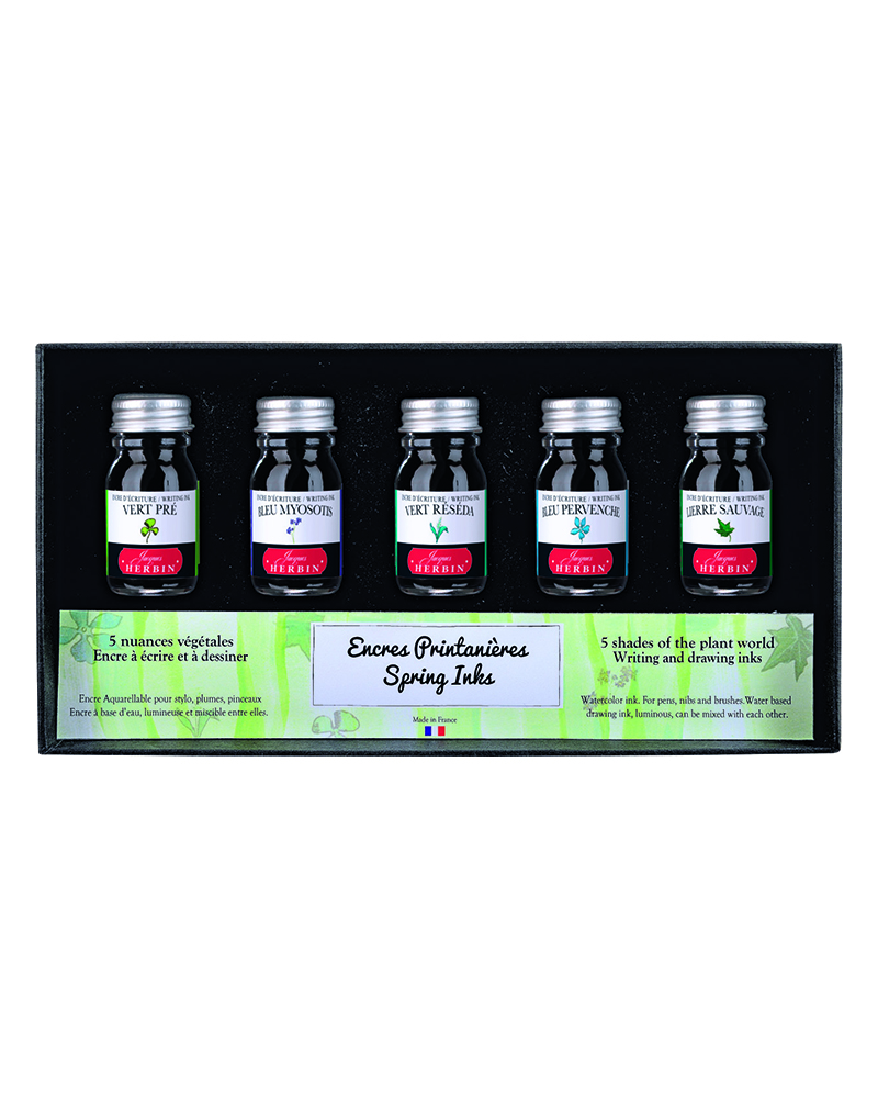 18501T_fac D foto di Confezione Inchiostri per stilografiche - 5 x 10 ml - "Set Primavera" HERBIN
