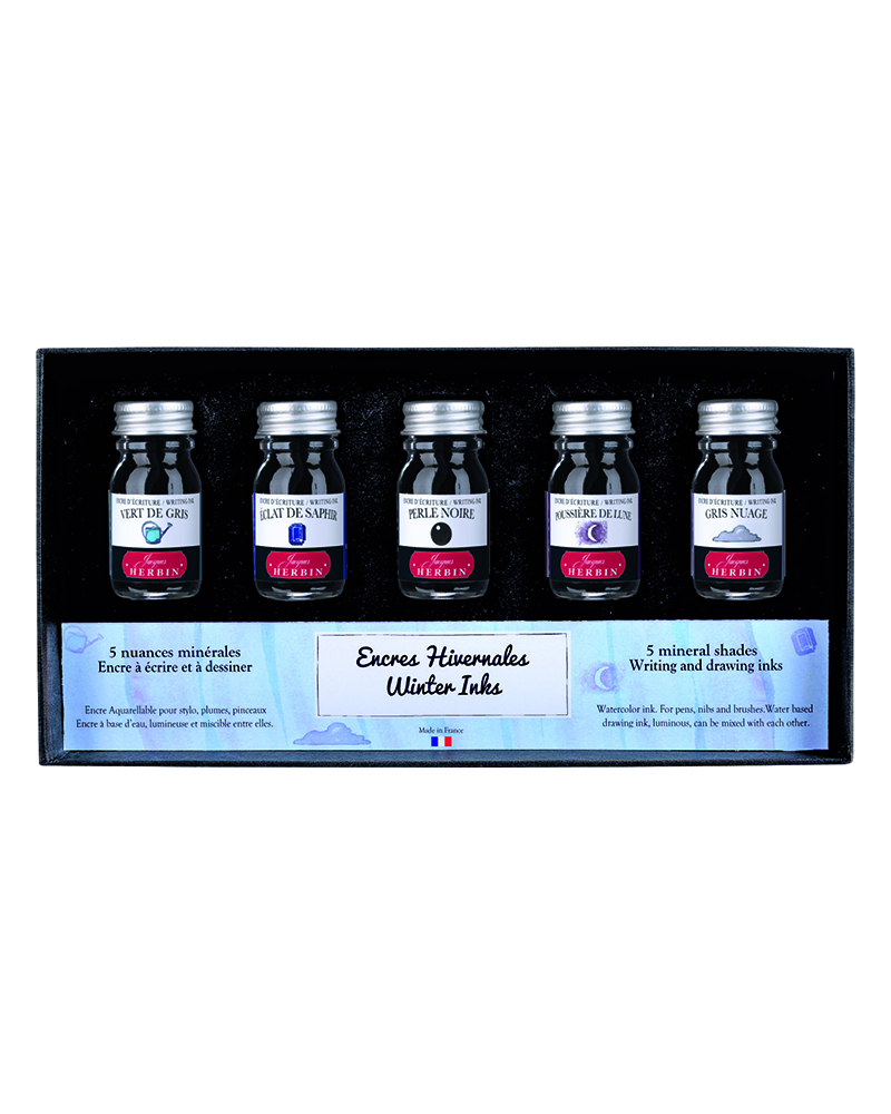 18504T_fac D foto di Confezione Inchiostri per stilografiche - 5 x 10 ml - "Set Inverno" HERBIN