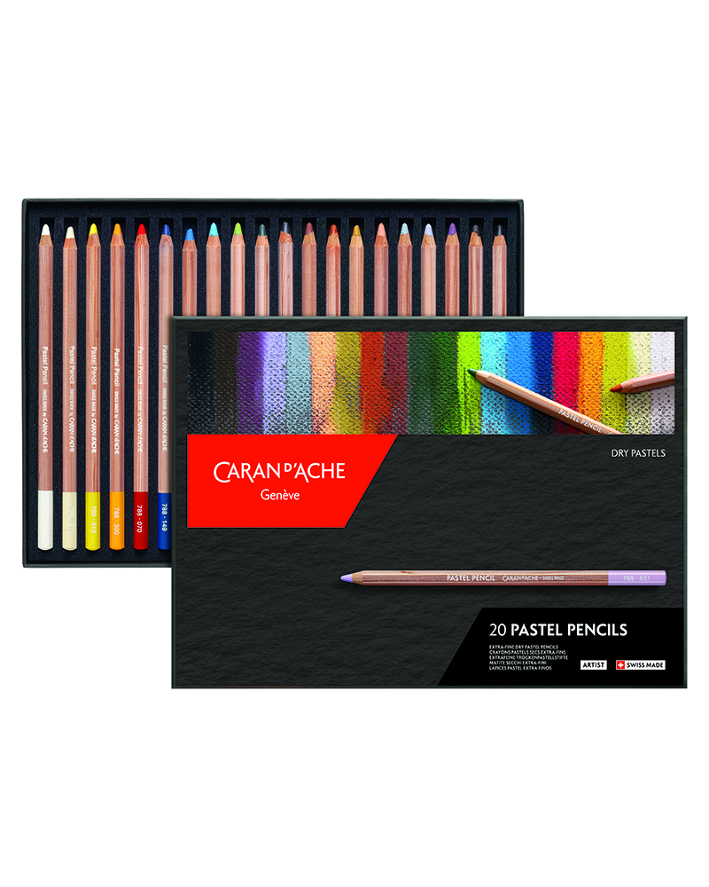 788 320 p pencils 20 col aperto dan foto di Matite Colorate Pastel Pencil - set da 20 - CARAN D'ACHE