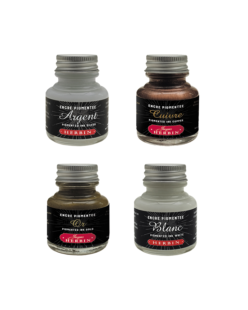 Vetrina inchiostri decorativi 13501_4_5_6D foto di Inchiostro pigmentato decorativo - flaconi da 30 ml - HERBIN